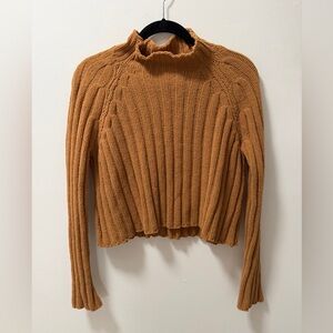 American Eagle Mock Neck Brown Sweater